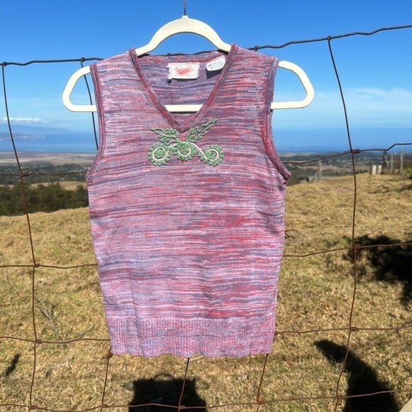 Vintage Marled Wool Embroidered Sweater Tank - Picture 6 of 6